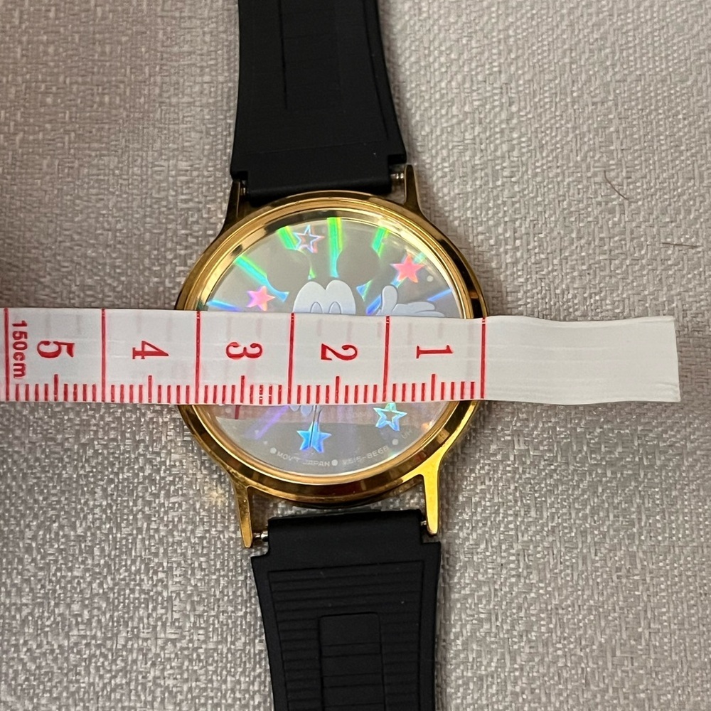 Vintage Lorus Disney Mickey Mouse Analog Watch, Gold Tone & Black Strap - Picture 6 of 7